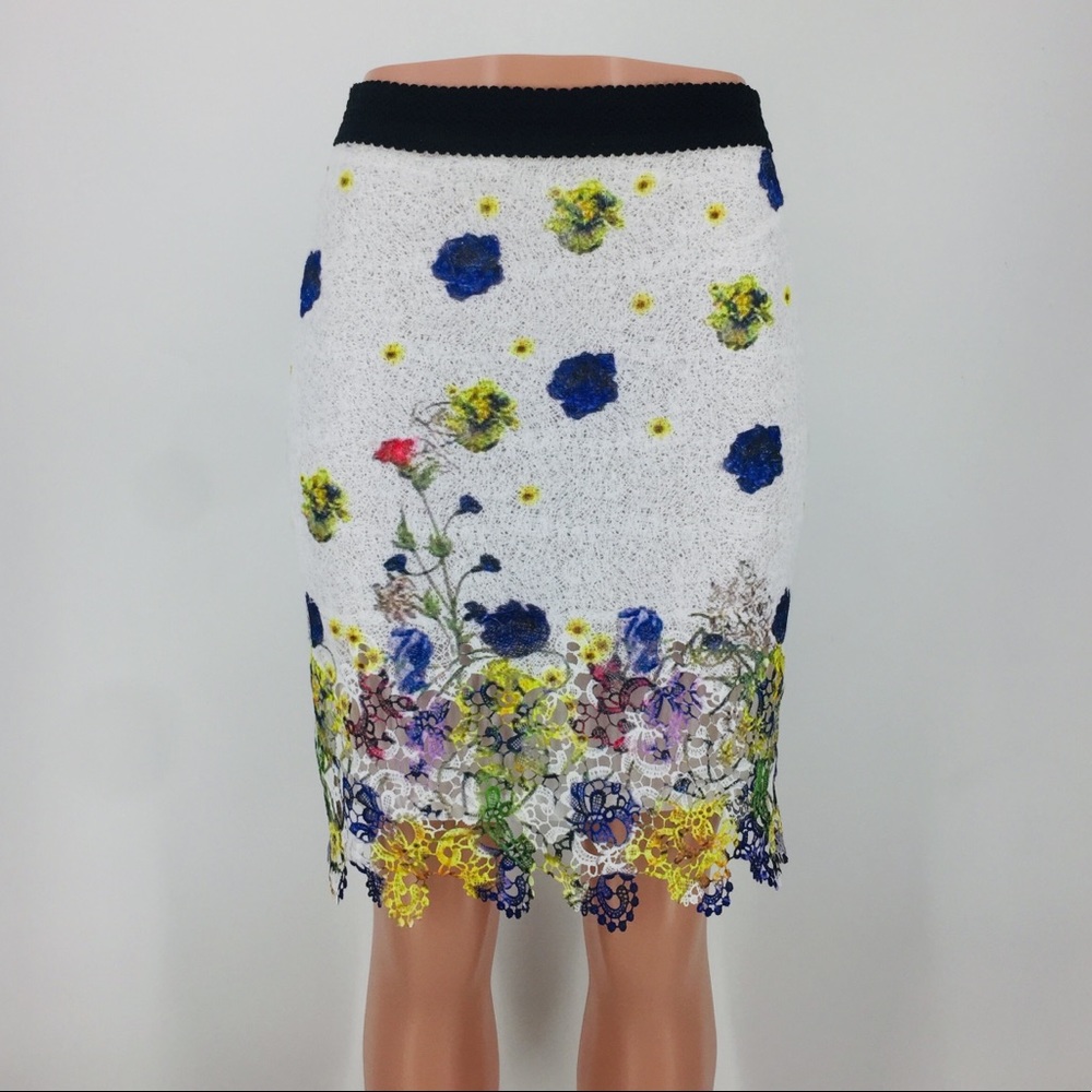 Mystree Robyn Textured Floral Pencil Skirt